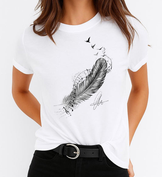 Női póló 100% pamutból Fekete szirom