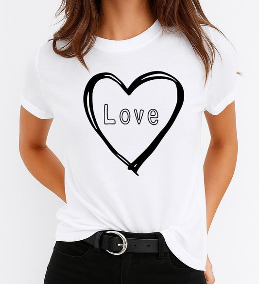Női póló 100% pamutból Love Black