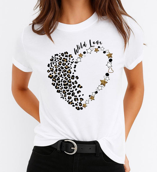 Női póló 100% pamutból Wild love
