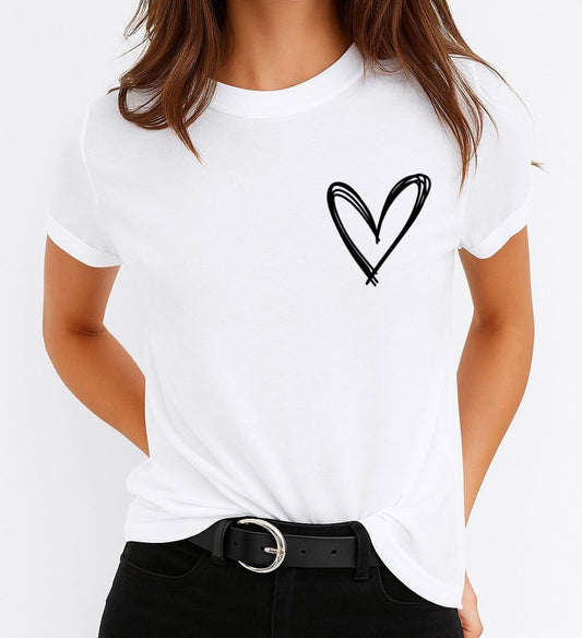 Női póló 100% pamutból Heart Pocket