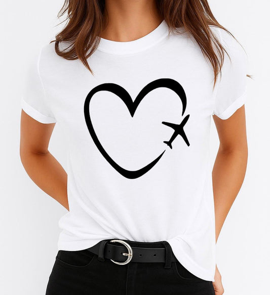 Női póló 100% pamutból Plane Heart