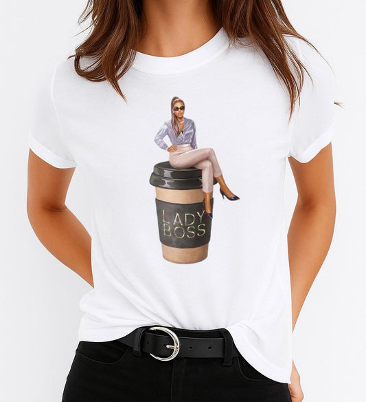 Női póló 100% pamutból Lady Boss