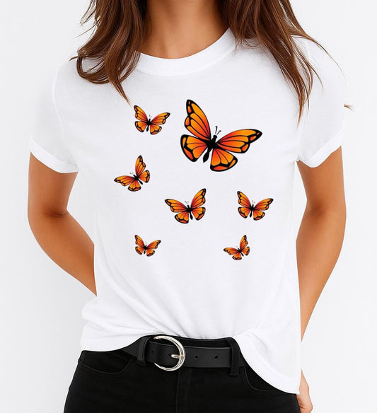 Női póló 100% pamutból 7 Pillangók