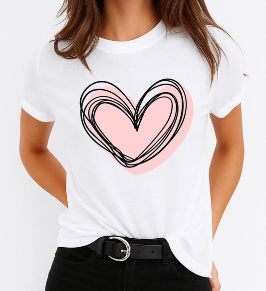 Női póló 100% pamutból Rose Heart