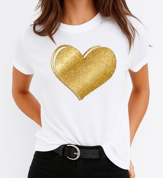 Női póló 100% pamutból Yellow Heart