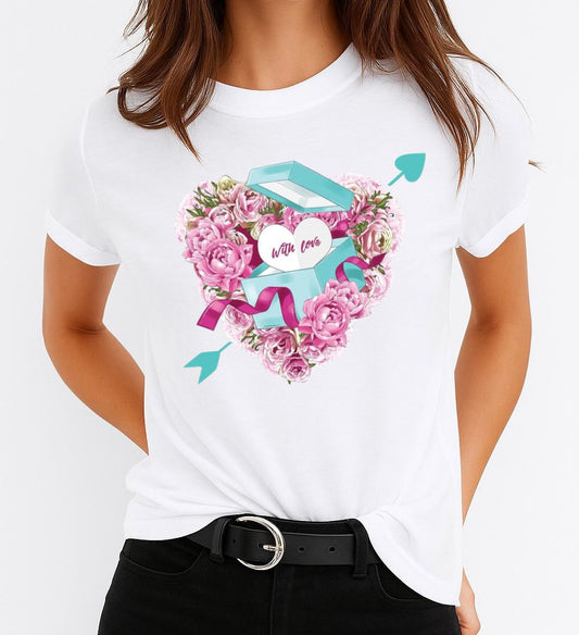 Női póló 100% pamutból Pink Love 6
