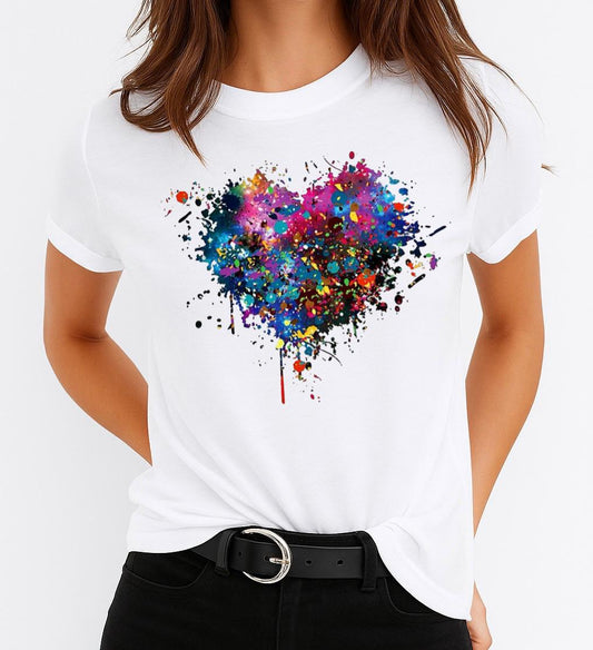 Női póló 100% pamutból Love Is Abstract