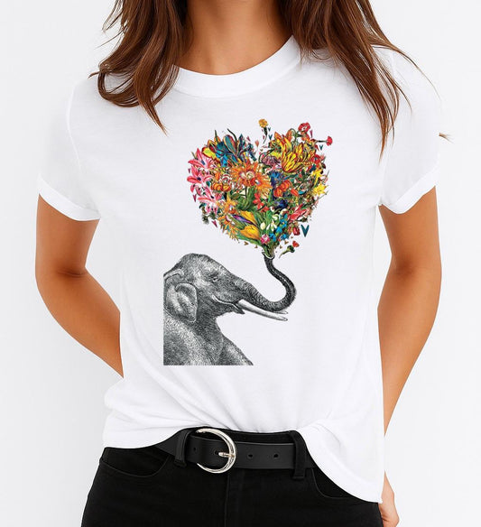 Női póló 100% pamutból Elephant Love