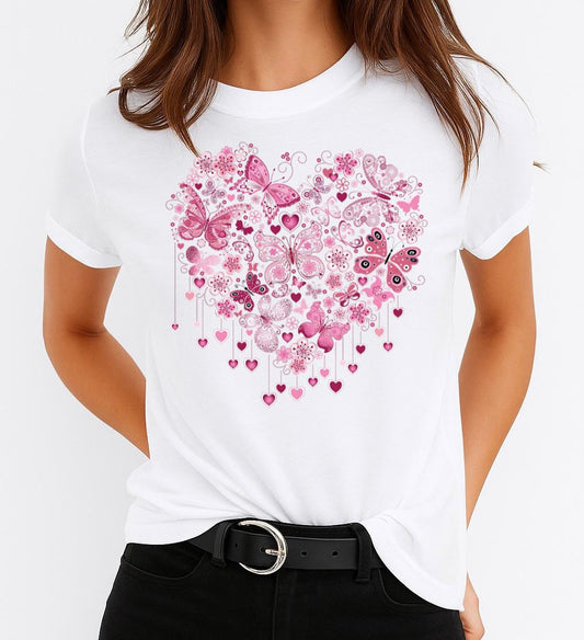 Női póló 100% pamutból Pink Heart 5