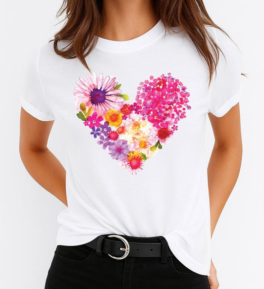 Női póló 100% pamutból Pink Heart 4