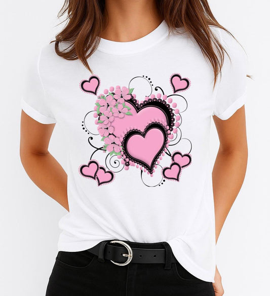 Női póló 100% pamutból  Heart Pink 3