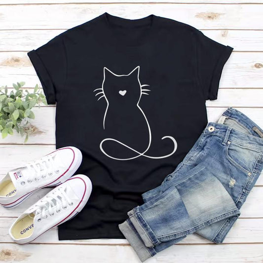 Tricou Negru Cat (6895371452600)